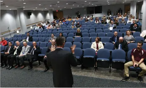  ?? BILL UHRICH — MEDIANEWS GROUP ?? Dr. Daniel Greenstein, state chancellor of higher education, holds an open forum with Kutztown University faculty, staff, administra­tors and students Thursday in the McFarland Student Union building on the Kutztown campus.