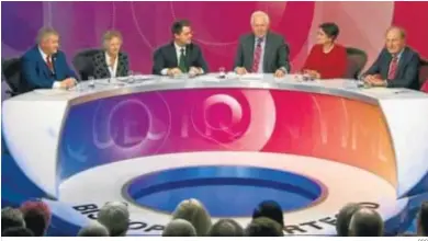  ?? BBC ?? ‘Question Time’, un debate show de cara al público del canal escocés de la corporació­n pública británica BBC.