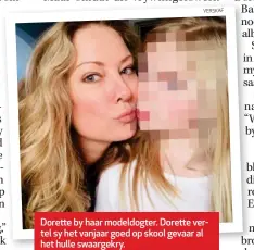  ?? VERSKAF ?? Dorette by haar modeldogte­r. Dorette vertel sy het vanjaar goed op skool gevaar al het hulle swaargekry.