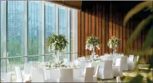  ?? JONATHAN LEIJONHU / FOR CHINA DAILY ?? Hyatt Regency Beijing Wangjing’s ballroom is laid out for a banquet.