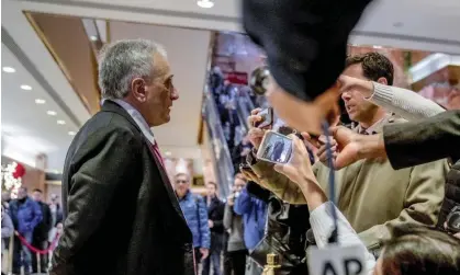  ?? Photograph: Andrew Harnik/AP ?? Carl Paladino speaks to members of the media at Trump Tower on 5 December 2016 in New York.