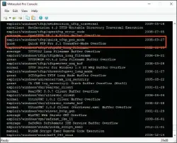  ??  ?? Die Suche nach Exploits für FTP-Server liefert etwa einen Angriffsco­de für das Tool Quick FTP. Diese Lücke ist zwar schon alt, doch es gibt ja noch recht viele alte Rechner.