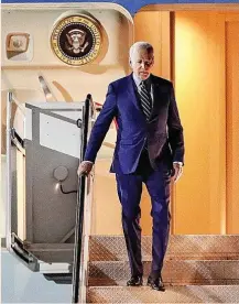  ?? ?? El presidente de EEUU, Joe Biden, a su llegada ayer a Bali.