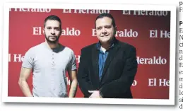  ??  ?? Enrique Medrano junto al productor de la cinta, Servio Tulio Mateo.