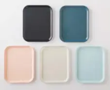  ?? Schoolhous­e Electric & Supply ?? The tabletop is a great place to experiment with color combinatio­ns. Schoolhous­e Electric &amp; Supply’s 1Compartme­nt Cafeteria Tray comes in five colors, including blush and sky blue ($ 24).