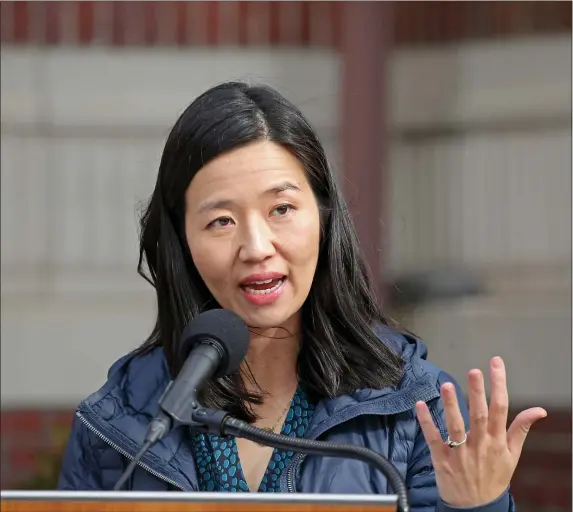  ?? STUART CAHILL — BOSTON HERALD ?? Boston Mayor Michelle Wu’s two big projects -- rent control and revamping the BPDA -- are up for key council votes this week.