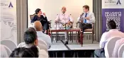  ??  ?? Engaging panel discussion moderated by Asia Securities Sector Analyst Fmcg/consumer Mangalee Goonetille­ke, featuring Nielsen Sri Lanka Associate Director Consumer Insights Waruna Kathriarac­hchi and Hemas Holdings PLC CEO Steven Enderby