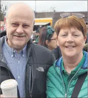  ?? (Pic: John Ahern) ?? Fred and Breda Dollion, supporting the St. Patrick’s Day parade in Mitchelsto­wn.