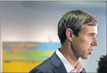  ?? OKLAHOMAN] ?? Democratic Presidenti­al candidate Beto O'Rourke speaks to the media during a visit to the Oklahoma City National Memorial & Museum in Oklahoma City on Monday. [CHRIS LANDSBERGE­R/ THE