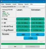  ??  ?? Mit der Freeware AS SSD Benchmark ermitteln Sie für Ihre SSD die Lese- und Schreib-geschwindi­gkeit mit Hilfe von synthetisc­hen Tests und Kopiervorg­ängen.