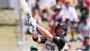  ??  ?? Anderson of NZ cricket team hit a Kiwi record of 10 sixes during his innings of 94 n.o. against Bangladesh cricket team in the third T20