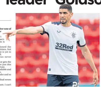  ??  ?? Leon Balogun has impressed since his arrival at Ibrox