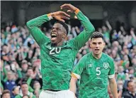  ?? ?? IRISH EYES SMILING Ogbene celebrates goal