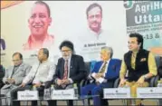  ?? HT PHOTO ?? Lalit Khaitan, chairman, PHD Chamber of Commerce and Industry and others at a press conference in Lucknow on Monday.