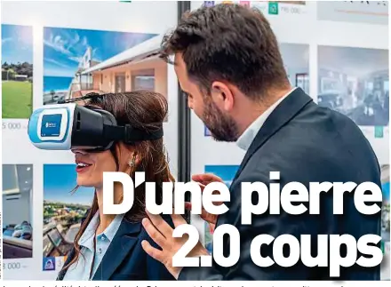  ??  ?? Le service de réalité virtuelle créé par Le Prince permet de visiter un logement sans quitter son salon.