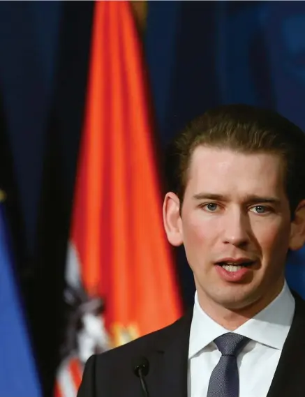  ??  ?? REGERINGSB­ILDNING. ÖVP:S partiledar­e, tillika landets kommande förbundska­nsler, Sebastian Kurz vill bilda regering