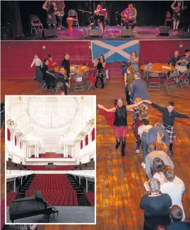  ??  ?? Final fling A special ceilidh was held in January for families to enjoy one final fun night while, inset, an artist’s impression of the refurbishm­ent