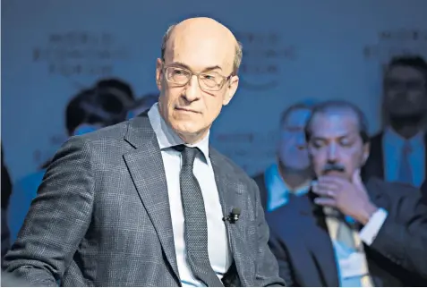  ?? ?? Ken Rogoff speaks at a panel session on the opening day of the World Economic Forum in Davos. He believes it was a minor miracle the world avoided a financial crisis last year