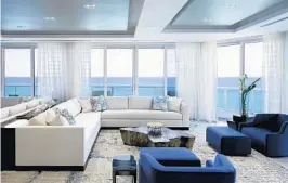  ?? SARAH Z DESIGNS/COURTESY ?? A double unit at The Palace at Bal Harbour has seven full and one half baths and wraparound terraces spanning the full width of the building. The unit and its private cabana were designed by Sarah Zohar, the owner of Miami-based Sarah Z Designs.