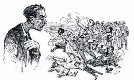  ??  ?? Karikatur von Norris zur Spanischen Grippe 1919 in den USA.