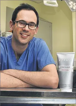  ??  ?? Consultant Dermatolog­ist Andrew Birnie with his new sun cream