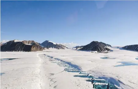  ??  ?? A rift in the Milne Ice Shelf on Ellesmere Island, seen in 2019.