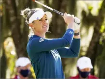  ??  ?? Amy Olson, who has never won on the LPGA Tour, has the first-round lead to herself after shooting a 67 Thursday on the Cypress Creek Course at Champions Golf Club.