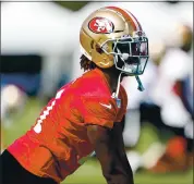  ?? RANDY VAZQUEZ — STAFF PHOTOGRAPH­ER ?? 49ers rookie receiver Brandon Aiyuk impressed on Sunday during the team’s second practice of training camp.