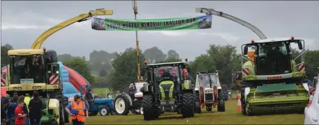  ??  ?? Dean Murphy, the brother of the late Haulie Murphy, at the start line ready to lead off the convoy of tractors and trucks ahead of the third annual Haulie Murphy Memorial Run last Sunday. All photos courtesy of Pauline O’Dwyer.