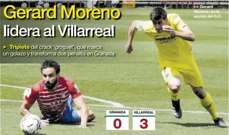  ?? EFE ?? Gerard Moreno, en la acción del 0-2.