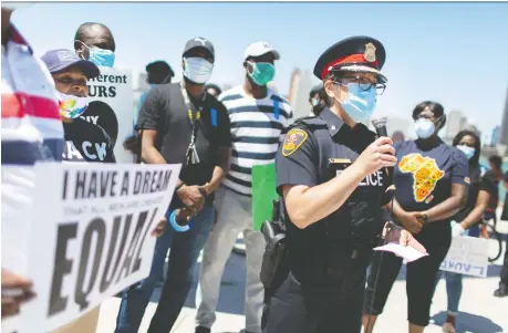  ?? DAX MELMER FILES ?? Windsor police Chief Pam Mizuno wants to ensure the public the police are protecting citizens while at the same time keeping residents safe from COVID-19 while officers carry out their duties. All police staff, including civilians, are following safety protocols and wearing PPE.