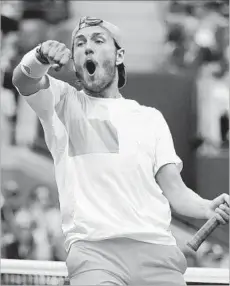  ?? Darron Cummings Associated Press ?? A SURPRISE quarterfin­alist at Wimbledon, Lucas Pouille of France has followed up with another quarterfin­al run at the U.S. Open.