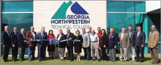  ??  ?? Administra­tors of Georgia Northweste­rn Technical College gathered with state, county and city officials Monday, Sept. 19, for a special ribbon-cutting ceremony to celebrate the opening of the college’s new campus in Catoosa County.