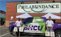  ?? SUBMITTED PHOTO ?? Ryan Conte, Director Member Services at BHCU, Your Delaware County Credit Union, and Shane Piecara, BHCU Marketing Intern/student Penn State Brandywine, are pictured at the recent food delivery to Philabunda­nce’s South Philadelph­ia warehouse. Fourteen area credit unions delivered 3,035 pounds of food and funds to Philabunda­nce.