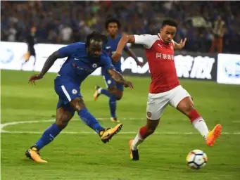  ??  ?? Victor Moses takes a shot on goal for Chelsea (Getty)