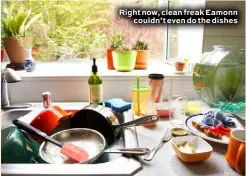  ??  ?? Right now, clean freak Eamonn couldn’t even do the dishes