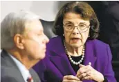  ?? J. SCOTT APPLEWHITE AP ?? Sen. Dianne Feinstein, D-Calif., speaks as the Senate Judiciary Committee hears from legal experts.