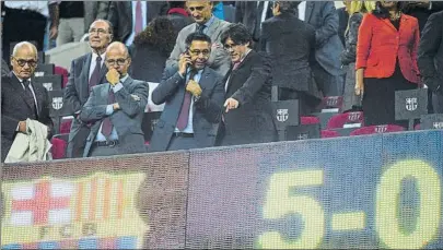  ?? FOTO: MANEL MONTILLA ?? Bartomeu, aliviado por los resultados El Barça está arrancando la temporada más que bien