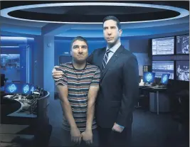  ?? PEACOCK ?? Nick Mohammed, left, and David Schwimmer star in the series “Intelligen­ce,” which will be available on the new streaming service Peacock, launching today.