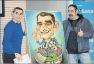  ??  ?? Caricatura de Joan Vizcarra La firmó Valverde y se subastará