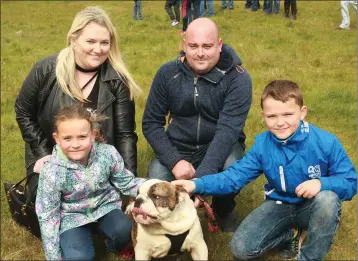  ??  ?? Seán and Suzanne Lawless with their children, Carla and Cody, and their dog, ‘Jake’.