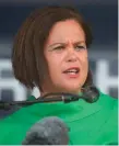  ?? Photo: PA ?? Mary Lou McDonald speaking at the National Hunger Strike Commemorat­ion in Co Down yesterday.
