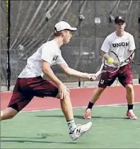  ?? Courtesy of Union Athletics ?? Senior tennis players and brothers Max Egna, left, and Austin Egna are behind the petition asking Union College officials to let the spring sports teams play this year.