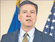  ?? AP ?? James Comey addressing Hillary Clinton’s e-mails.