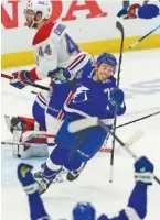  ?? AP PHOTO/GERRY BROOME ?? Tampa Bay Lightning left wing Ross Colton reacts after scoring on Montreal Canadiens goaltender Carey Price during the second period in Game 5 of finals on Wednesday. The Lightning won 1-0 to win the Stanley Cup.