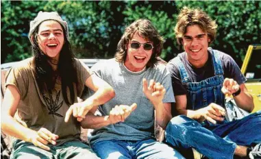  ?? Gramercy Pictures ?? Slater (Rory Cochrane), from left, Pink ( Jason London) and Don (Sasha Jenson) are three pillars of learning in Richard Linklater’s examinatio­n of the ’70s high school experience, “Dazed and Confused.”