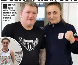  ??  ?? ■ HERO: Ellis with Ricky Hatton and, below, with boxing medal