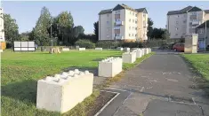  ??  ?? The concrete blocks in Bockhanger have been described as Lego bricks after being installed by the council