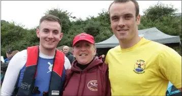  ??  ?? Rory Murphy, Edermine club, Lorraine Foley, Ferrycarri­g, and Peter Mullen, St. Kearns.