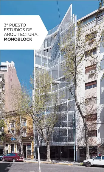  ??  ?? 1 MONOBLOCK 3° PUESTO ESTUDIOS DE ARQUITECTU­RA: